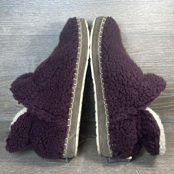 L.L.Bean Cozy Sherpa Fleece Plum Purple Women’s Sz 10M Slip On Slipper Booties - Picture 10 of 11